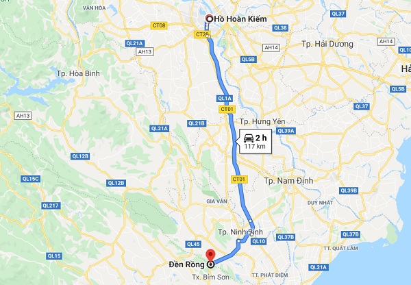 đường đi đền Rồng
